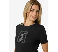 super.natural Merino T-Shirt W PALM ISLAND BIO J TEE für Damen, nachhaltig, Merino Jet Black/White Stone/Cashmere Grey Melange M