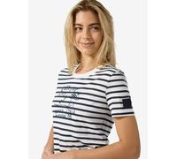 super.natural Merino T-Shirt W STRIPE COTE D'AZUR BIO J TEE für Damen, nachhaltig, Merino blue XS