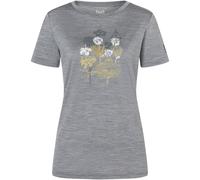 super.natural - Women's Orchid Bio Jersey Tee - Merinoshirt, Gr. M, grau/ various (CashmereGreyMelange/Sahara/Various)