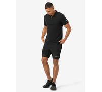 Super.Natural Herren Zip Polo T-Shirt (Größe L, schwarz)