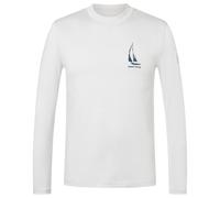 super.natural - Sailing Boat Bio Jersey L/S - Merinoshirt, Gr. XL, weiß (WhiteStoneMelange/OceanBlue)