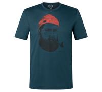 super.natural - Sailor Tee - Merinoshirt, Gr. L, blau (Blueberry/JetBlack/HighRiskRed)
