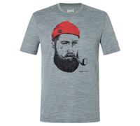 Super.Natural M SN Sailor Tee cashmere grey melange/jet black/high risk red (92F) M
