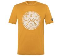 super.natural - Salt & Rock Tee - Merinoshirt, Gr. S 46 - S, gelb (DriedTobacco/WhiteStone)