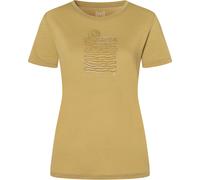 super.natural - Women's Sea Line Tee - Merinoshirt, Gr. XS, sahara / various (Sahara/Various)