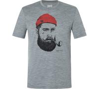 Super.Natural M SN Sailor Tee cashmere grey melange/jet black/high risk red (92F) XL