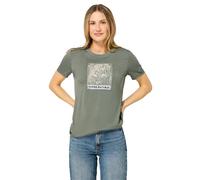 super.natural - Women's Snodrops Bio Jersey Tee - Merinoshirt, Gr. XS, eucalyptus / various (Eucalyptus/Various)