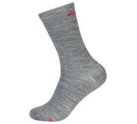super.natural Socken SN ALL DAY SOCKS für Damen und Herren, aus Merino Cashmere Grey Melange/High Risk Red 39