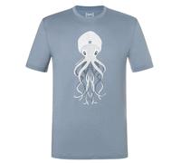 super natural Sport-/Freizeitshirt Octopussy Tee (Merino-Mix, bequeme Passform) stonegrau/blau Herren, Größe L