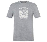 super.natural - Summer Break Tee - Merinoshirt, Gr. M, grau (CashmereGreyMelange/WhiteStone)