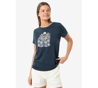 super.natural T-Shirt MOUNT FLOWER BIO J TEE für Damen, nachhaltig, Merino Blueberry/Feather Grey/Copper XL