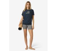 super.natural - Women's Flower Sneakers Loose Tee - Merinoshirt, Gr. L, blau (Blueberry/FeatherGrey)