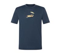 super.natural - Kid's Hot Dog Tee - Merinoshirt, Gr. 128, blau/ various (Blueberry/Various)
