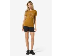 super.natural - Women's Rock Flowers Tee - Merinoshirt, Gr. XL, orange (DriedTobacco/Various)