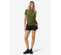 super.natural - Women's Rock Flowers Tee - Merinoshirt, Gr. M, oliv (Chive/Various)
