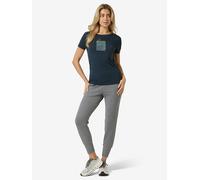 super.natural - Women's Sea Line Tee - Merinoshirt, Gr. M, blau/ various (Blueberry/Various)