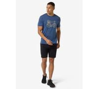 super.natural - Wander Wheel Tee - Merinoshirt, Gr. S, blau (OceanBlue/DriedTobacco)