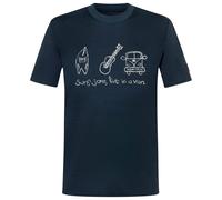 super.natural - Van Life Bio Jersey Tee - Merinoshirt, Gr. L, blau (Blueberry/FeatherGrey)