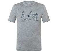 super.natural - Van Life Bio Jersey Tee - Merinoshirt, Gr. XL, grau (CashmereGreyMelange/Blueberry)