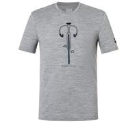 super.natural - Vintage Bike Tee - Merinoshirt, Gr. M 48/50 - M, grau (CashmereGreyMelange/Blueberry/VintageKhaki)