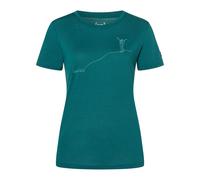 super.natural - Women's Gipfelglück Tee - Merinoshirt, Gr. S, türkis (Pacific/LagoonGreen)