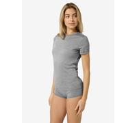 super.natural W BIO BASE TEE für Damen, nachhaltig, Merino Cashmere Grey Melange XL
