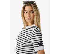 super.natural - Women's Casual Stripe Bio Dress - Kleid, Gr. L, weiß/grau (FreshWhite/NavyStripe)