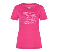 super.natural - Women's Cote D'Azur Tee - Merinoshirt, Gr. M, rosa/weiß (PinkyRose/WhiteStone)