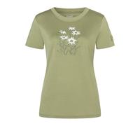 super.natural - Women's Edelweiss Bio Jersey Tee - Merinoshirt, Gr. M, oliv (Sage/Various)