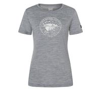 super.natural - Women's Exploring Tee - Merinoshirt, Gr. XL, grau/weiß (CashmereGreyMelange/WhiteStone)