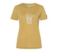super.natural - Women's Flower Boots Tee - Merinoshirt, Gr. XS, beige (Sahara/WhiteStone)