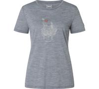 Super.natural Flowerhands Kurzarm-t-shirt S Cashmere Grey Melange / Feather Grey / Chilli