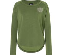 super.natural Longsleeve "Little Heartwood Crew" in Khaki - Größe L | Damen Tops