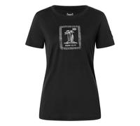 super.natural - Women's Palm Island Bio Jersey Tee - Merinoshirt, Gr. L, schwarz/grau (JetBlack/WhiteStone/CashmereGreyMelange)