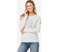 Super.Natural Rock Flowers Bio C Damen Longsleeves Merino weiss Größe L Lifestyle Hautfreundlich Merinowolle