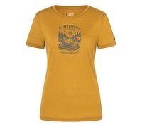 super.natural - Women's Summer Break Tee - Merinoshirt, Gr. L, dried tobacco /grau (DriedTobacco/CashmereGreyMelange)