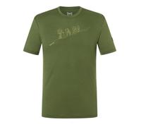 super natural Wander-/Freizeit Tshirt Graphic Hiking - Merinowollmix - olivegrün Herren, Größe M