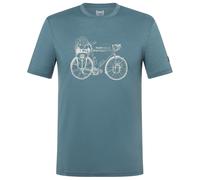 super.natural - Wander Wheel Tee - Merinoshirt, Gr. S, türkis (StormyWeather/FeatherGrey)