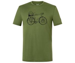 super.natural - Wander Wheel Tee - Merinoshirt, Gr. XXL, oliv (Chive/JetBlack)