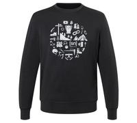 super.natural - Well Equipped Crew - Merinoshirt, Gr. S 46 - S, schwarz (JetBlack/VaporGrey)