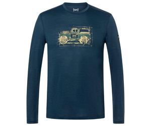 super.natural - Willi L/S - Merinoshirt, Gr. L, blau (Blueberry/Various)