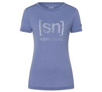 super.natural - Women's Arabesque Tee - Merinoshirt, Gr. S, lila (BlueViolet/FreshWhite)