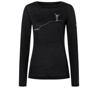 super.natural - Women's Bergglück L/S - Longsleeve, Gr. L, schwarz (JetBlack/FeatherGrey)