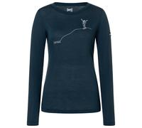 super.natural - Women's Bergglück L/S - Longsleeve, Gr. XL, blau (Blueberry/FeatherGrey)