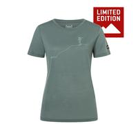 super.natural - Women's Bergglück Tee Exclusive - Merinoshirt, Gr. L, türkis (BalsamGreen/LightJade)