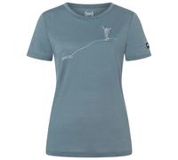 super.natural - Women's Bergglück Tee Exclusive - Merinoshirt, Gr. M, grau (StormyWeather/FeatherGrey)