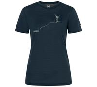 super.natural - Women's Bergglück Tee - Merinoshirt, Gr. M, blau (Blueberry/FeatherGrey)