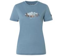 super.natural - Women's Canadian Woods Tee - Merinoshirt, Gr. L, türkis/blau (FlintStone/WhiteStone/Copper)