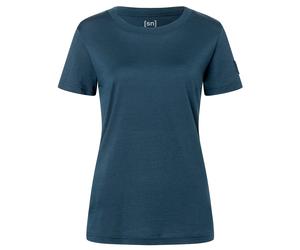 super.natural - Women's Casual Rib Bio Jersey Tee - Merinoshirt, Gr. XS, blau (Blueberry)