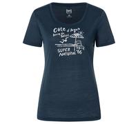 super.natural - Women's Cote D'Azur Tee - Merinoshirt, Gr. XL, blau/weiß (Blueberry/WhiteStone)